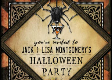 Orange & Black Gothic Spider Halloween Party Invitation