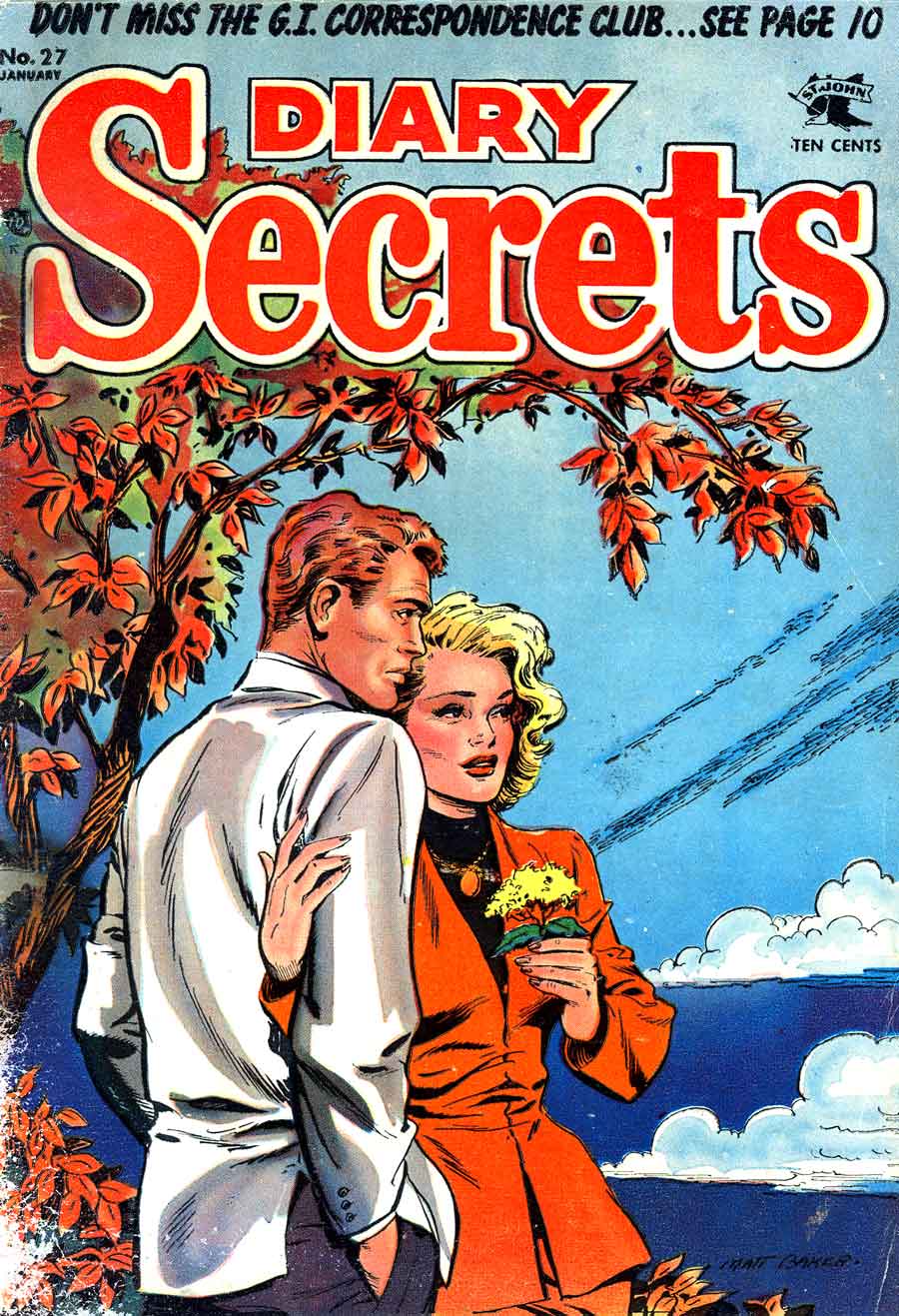 Matt Baker golden age romance st johns 1950s comic book cover - Diary Secrets #27