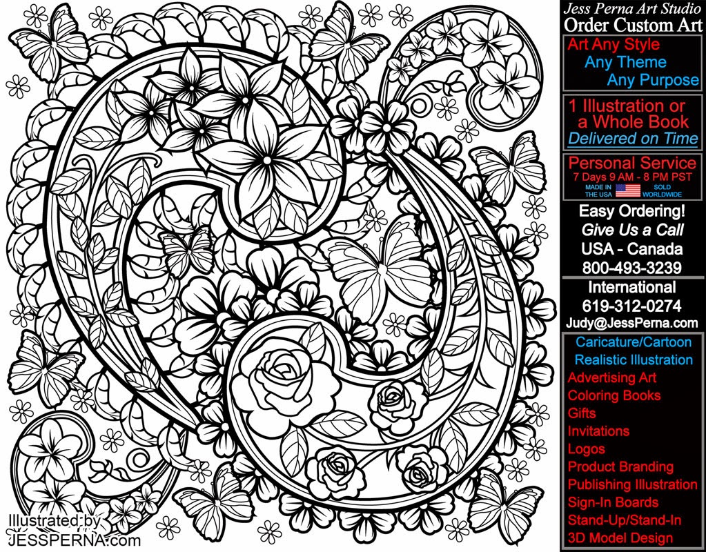 paisley flower coloring book pages for adults - photo #40
