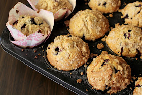 Muffins crocantes de mirtilo Muffins crocantes de mirtilo