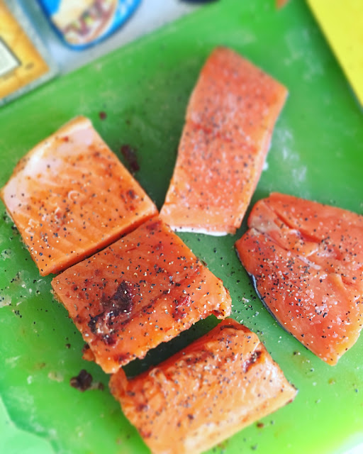 Tacos de salmón al chipotle