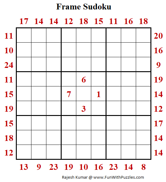 Frame Sudoku Puzzle (Fun With Sudoku Series #268)