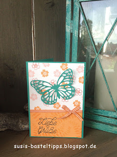 Grußkarte mit Stampin' Up! Stempelset Watercolor Wings und Schmetterlingsgruß in den In Color 2017-19 von Demonstratorin in Coburg (Susis Basteltipps) Grußkarte mit Stampin' Up! Stempelset Watercolor Wings und Schmetterlingsgruß in den In Color 2017-19 von Demonstratorin in Coburg (Susis Basteltipps)