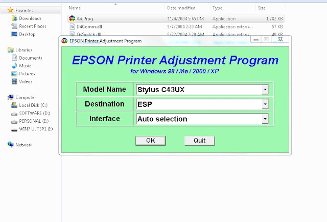 Drivers epson c43ux printer Windows vista