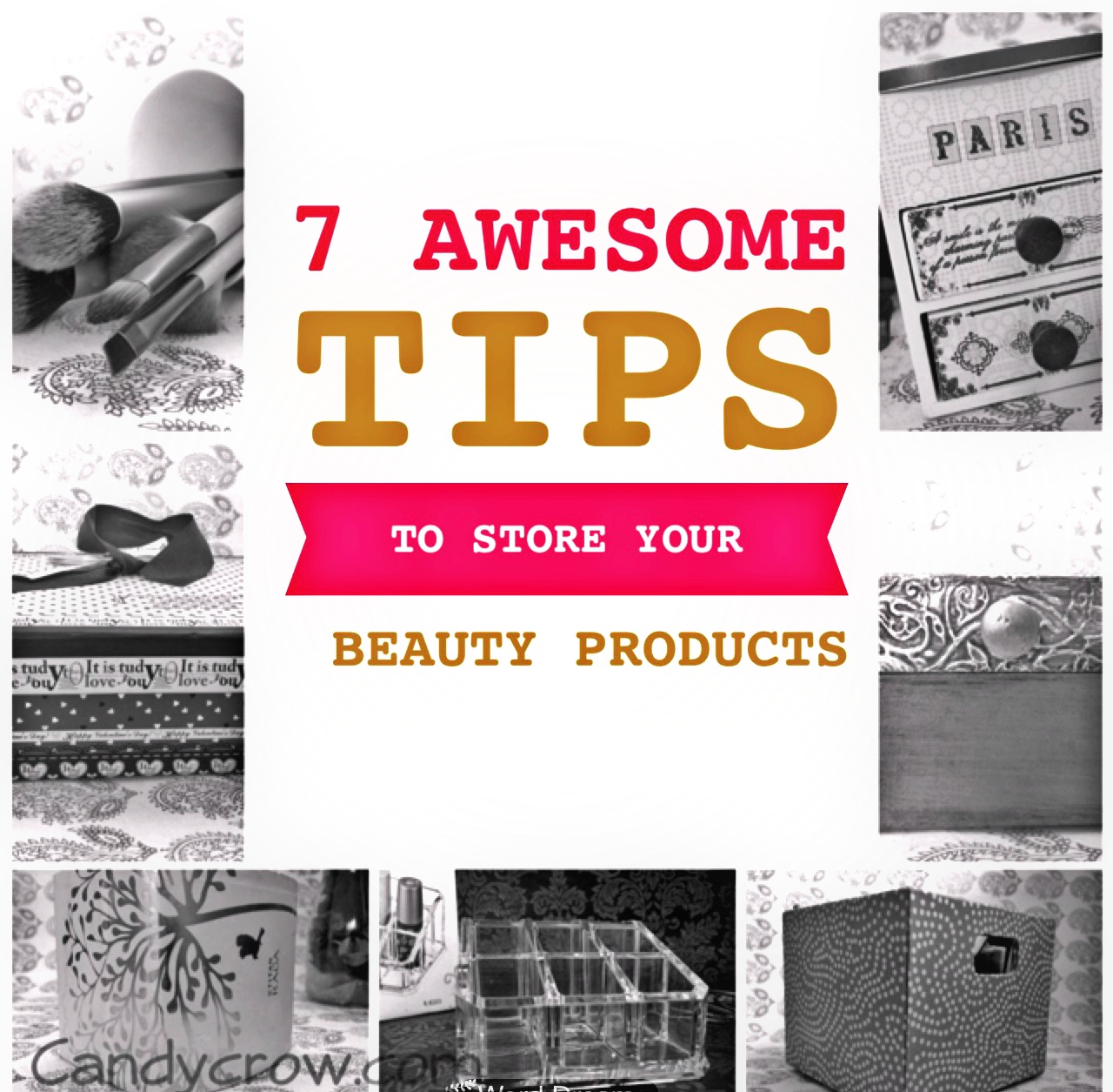 hoe to store beauty products, ideas to organise