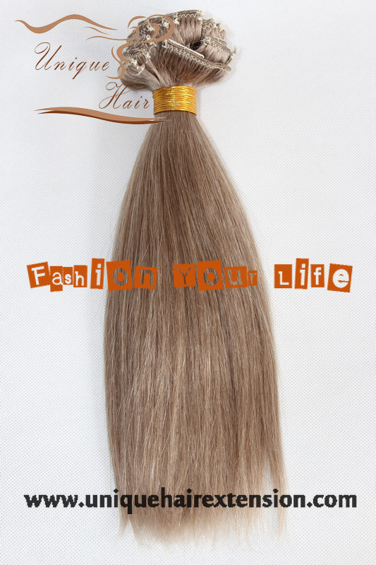 Qingdao Unique Hair Products Co.,Ltd. Clip hair extensions double weft
