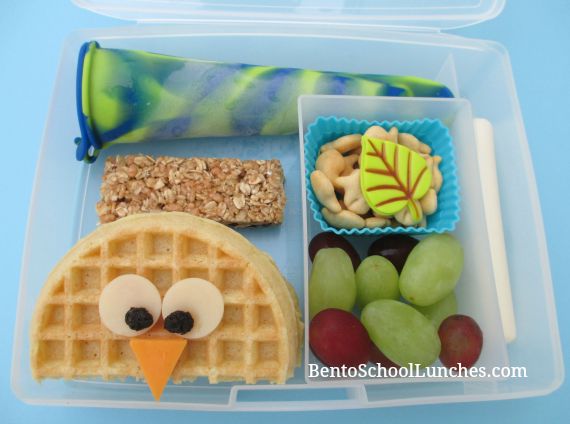 Peeking Owl Waffle breakfast for lunch. GreenPaxx Slim Snack Reusable Snack Packs Review