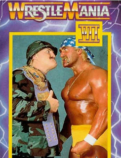 WWF / WWE - Wrestlemania VII: Event poster pitting WWF Champion Sgt. Slaughter and his challenger, Hulk Hogan