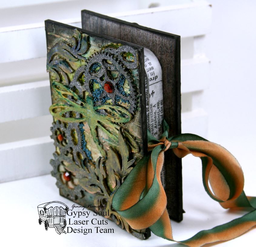 GSL Cuts Dragonfly Altoids Mixed Media Book Cover By Ginny Nemchak