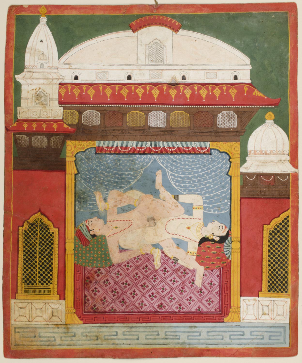 Kumari and King in Lovemaking Position - Nepal (Probably Bhaktapur), Late 18th Century