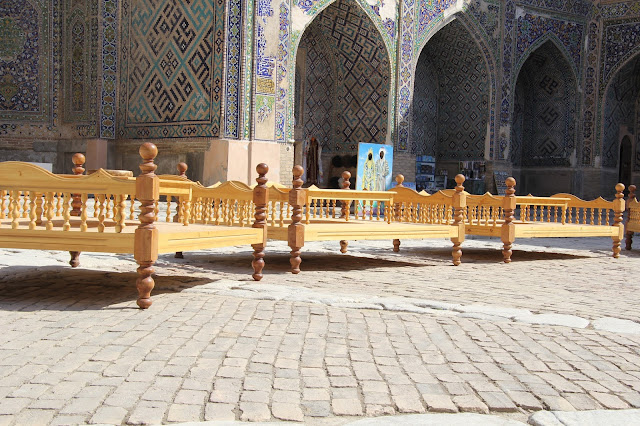 Ouzbékistan, Samarcande, tapshan, tapchane, Registan, médersa Cher-Dor, © L. Gigout, 2012