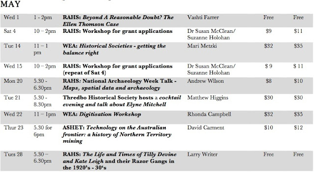 History, Heritage & Museums - Connecting!: RAHS - Calendar of Events