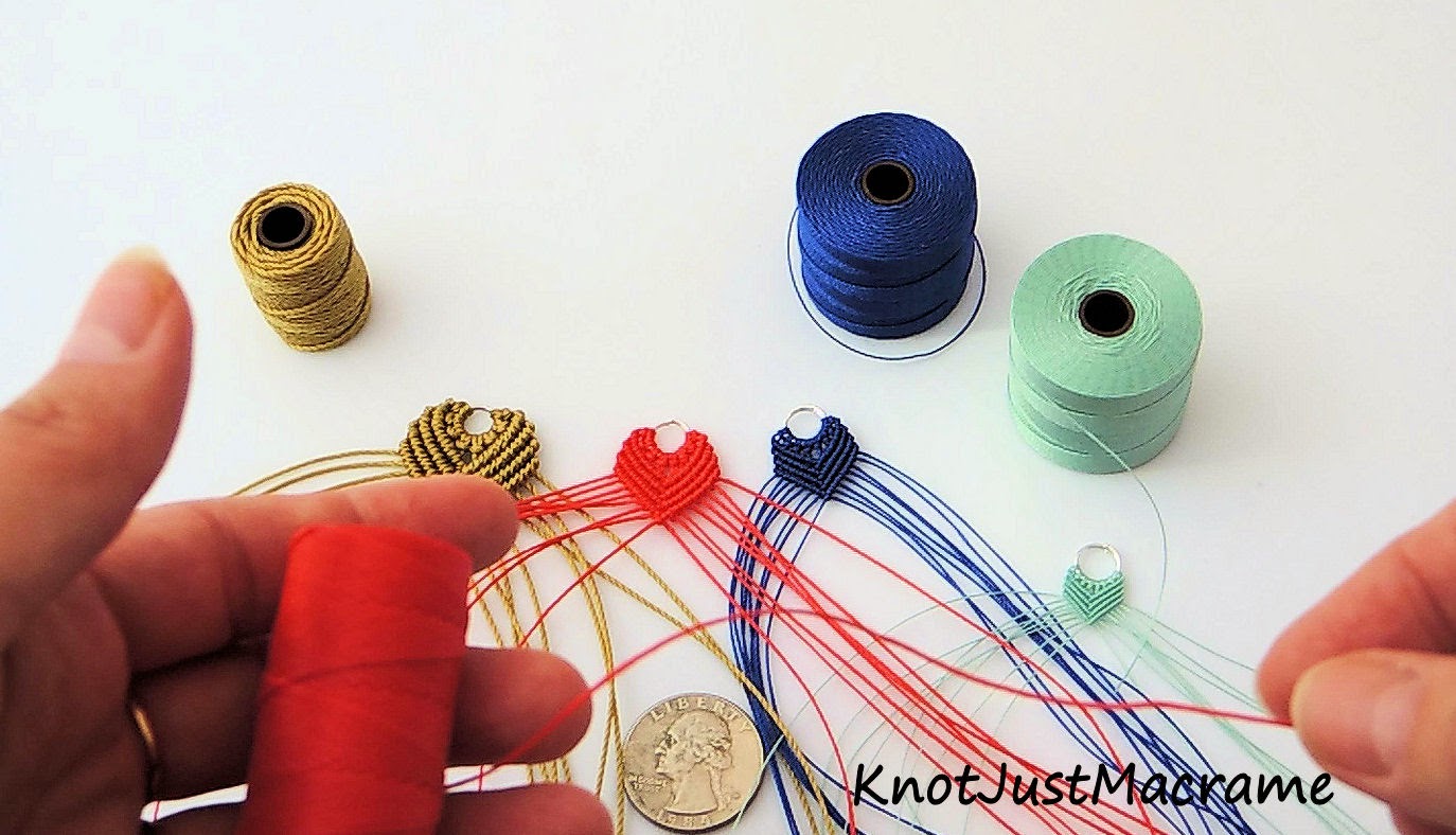 Knot Just Macrame by Sherri Stokey: Nylon Cord Size Comparison