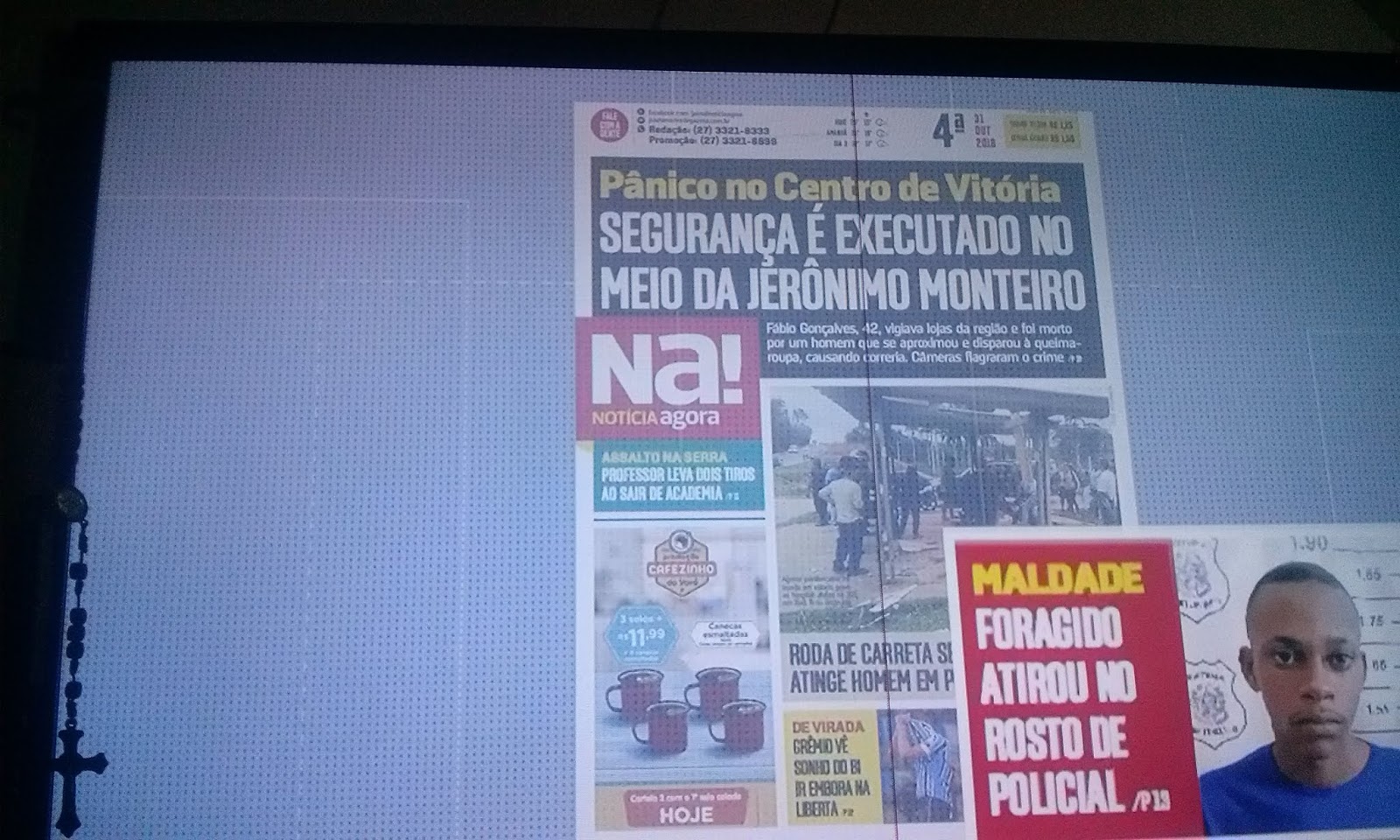 Repórter Paulo Maciel CAPAS DE A GAZETA, NOTÍCIA AGORA E A TRIBUNA31