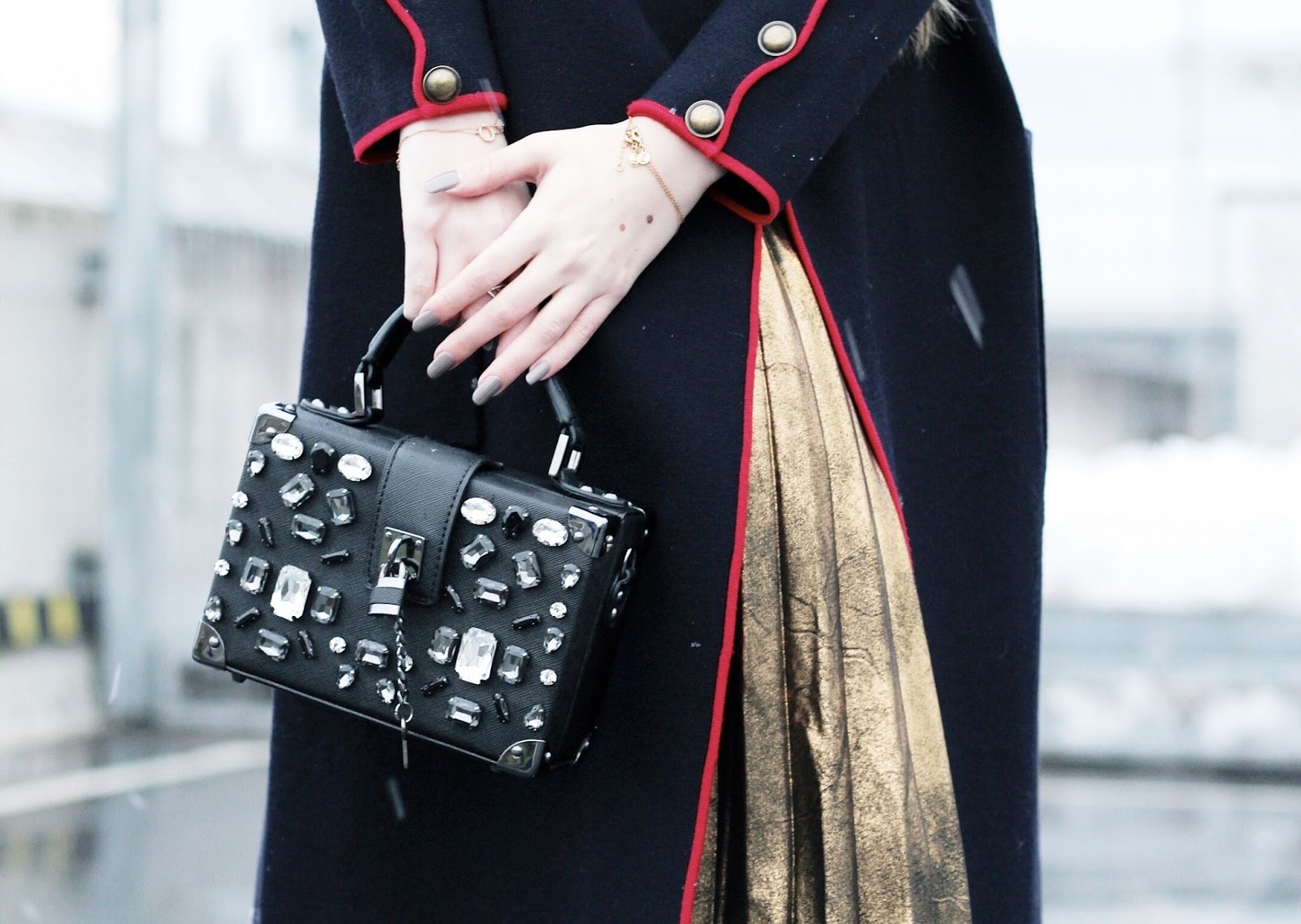 Embellished Bag Aldo embellished black box bag