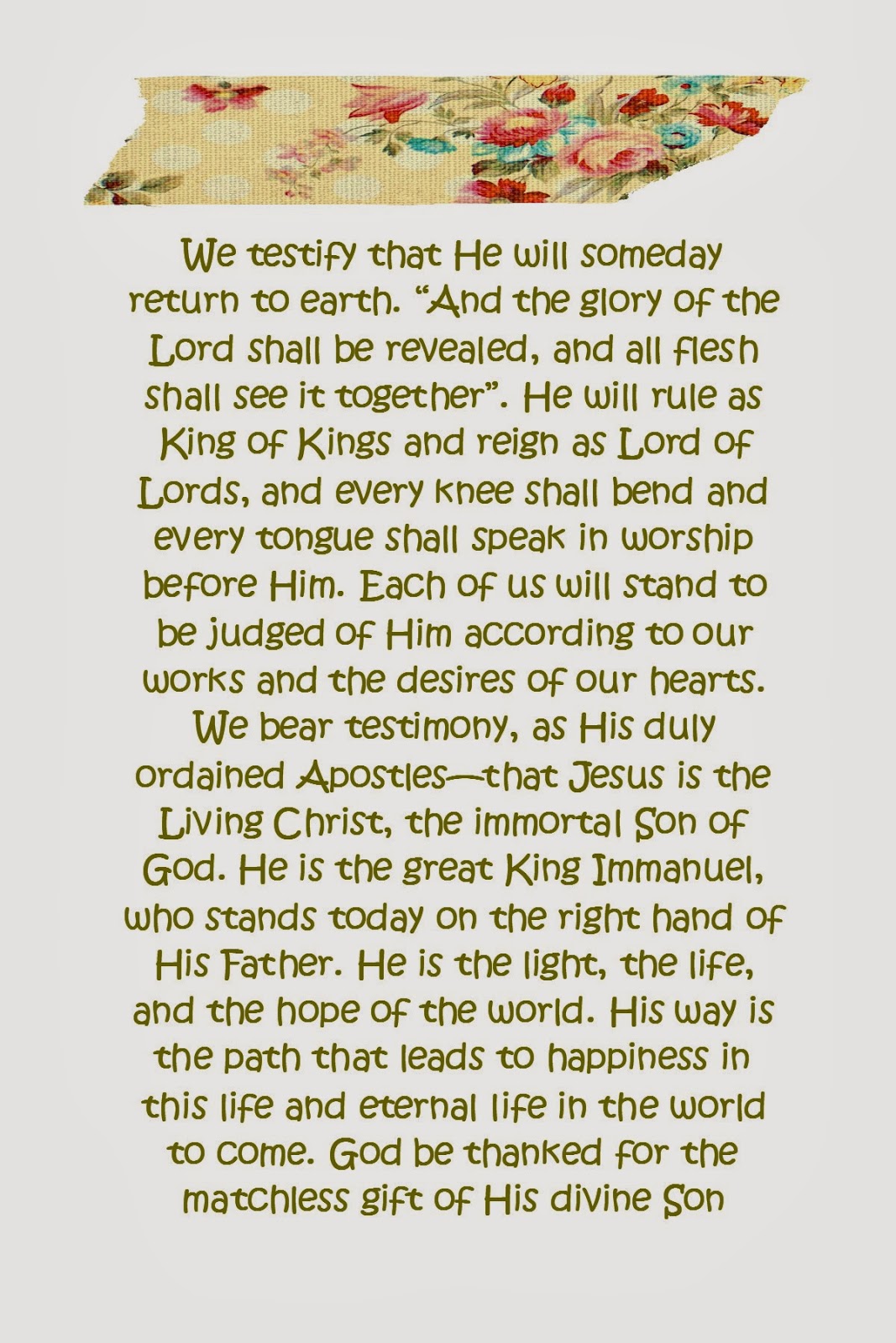 This-n-that; a little crafting: Memorize: The Living Christ printable ...