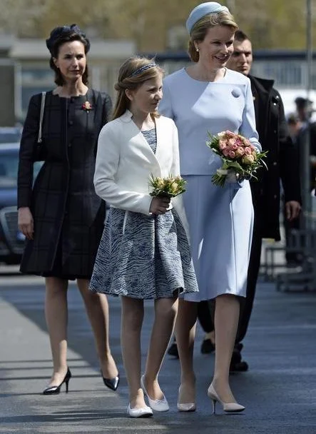 King Philippe of Belgium, Queen Mathilde of Belgium and Princess Elisabeth, Duchess of Brabant, attended the ship launching ceremony of the P902 Pollux ship with the Duchess of Brabant as official godmother, at the Zeebrugge naval base