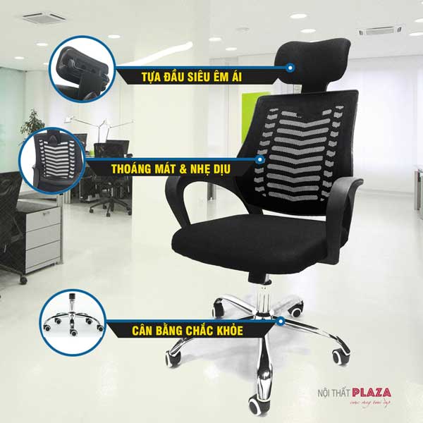 GHẾ XOAY VĂN PHÒNG GIÁ RẺ: Nội thất PLAZA 0963.360.360