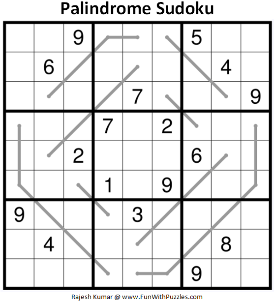 Palindrome Sudoku Puzzle (Fun With Sudoku #364)