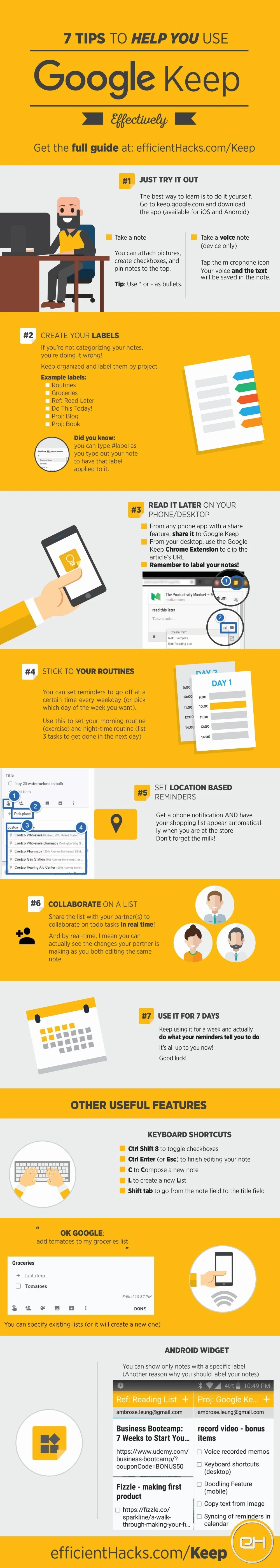 7 Tips To Help You Use Google Keep Effectively - #infographic