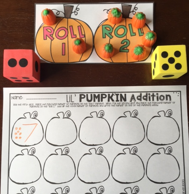 Lil’ Pumpkin Candy Math Centers is over 12 fun hands-on math centers that are perfect for your kindergartners to help build a strong foundation in math. All the centers are common core aligned and encourage independence. Most importantly all of the centers use little candy pumpkins as math manipulatives. This will make centers a blast all fall long!