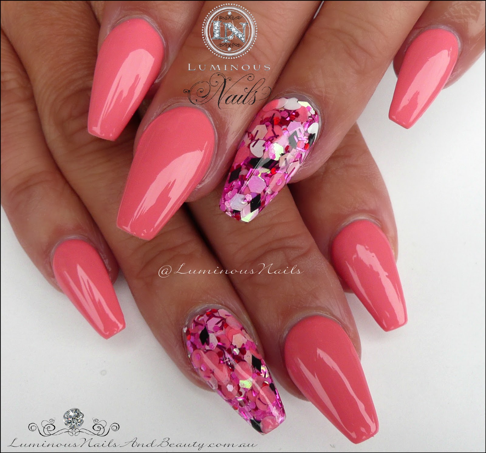 Luminous Nails C Pink Acrylic Gel C Pink Acrylic Gel Nails