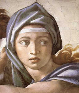 Sibilla Delfica (a detail), by Michelangelo