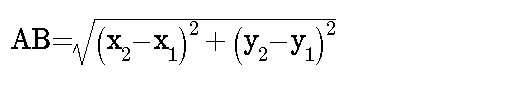 Coordinate Geometry Length of line between two points