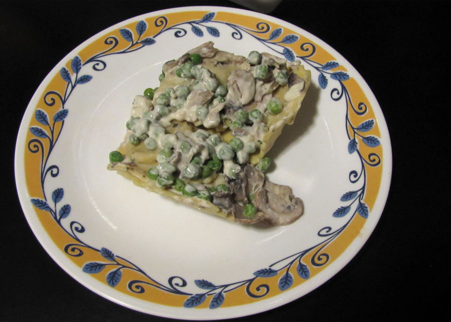 Smells Like Food in Here Roman Cucina Veal Ravioli with Peas and Mushrooms