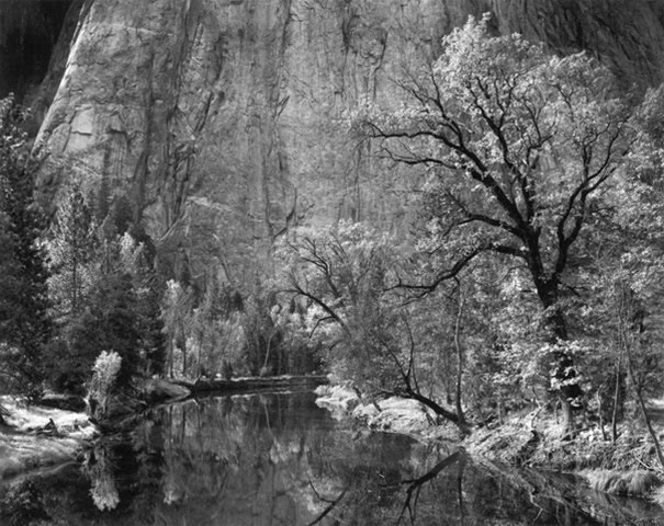 Merced River, Cliffs, Autumn Original Photographs By Ansel Adams