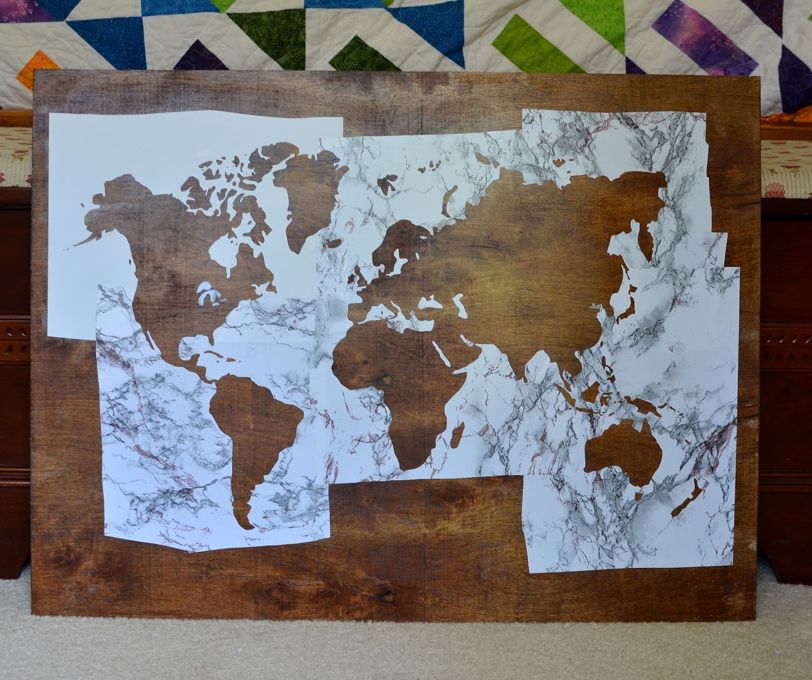 Plywood World Map Art