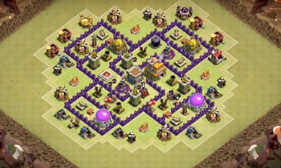 TH7 War Base & Farming Base Layouts 2017 Clash Of Clans TEC Clashzz