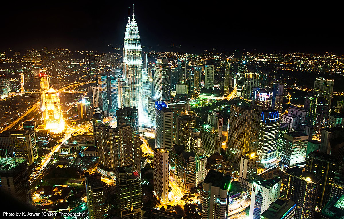Kuala Lumpur City Skyline  Night Photography