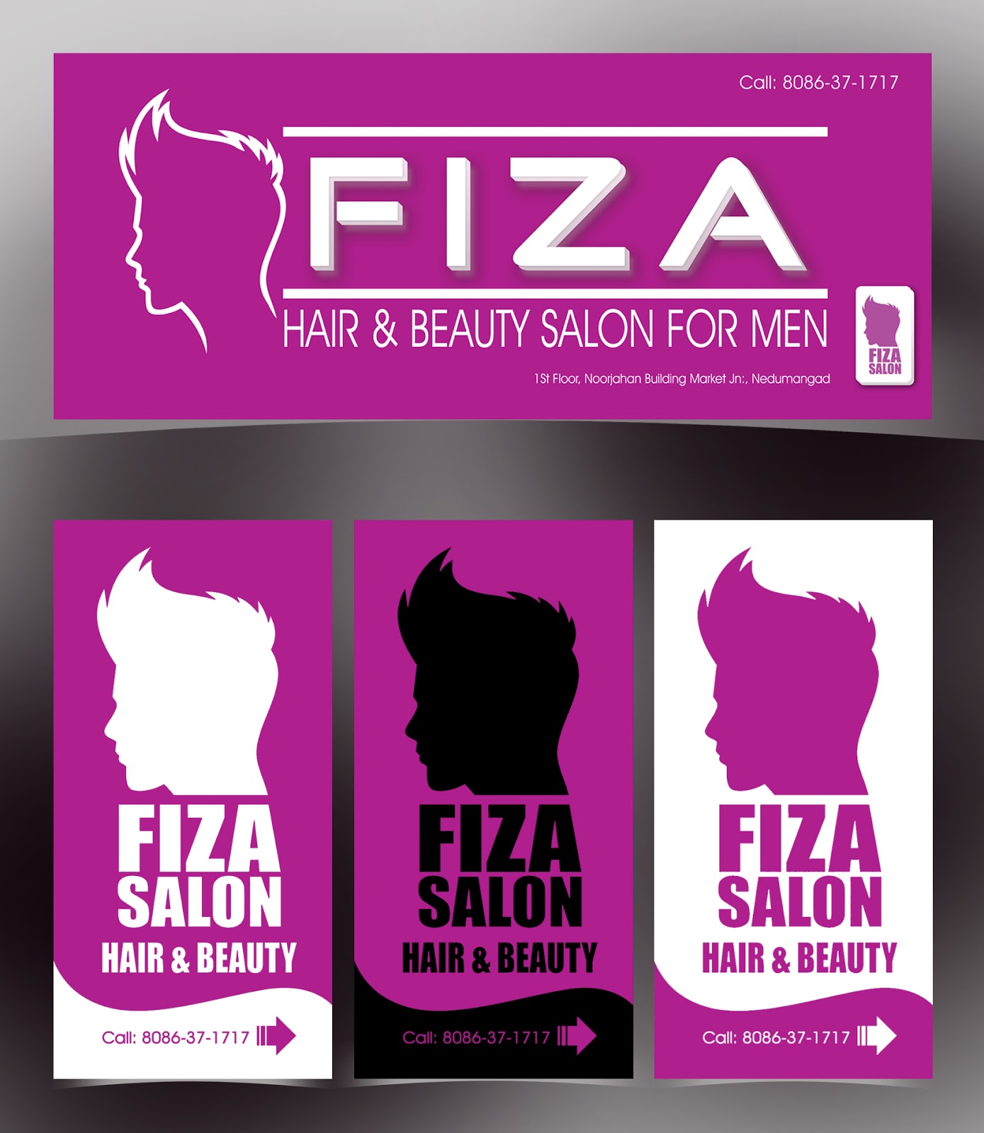 Nabeer Plachy Sign Board Design Fiza Hair Beauty Saloon Nedumangad