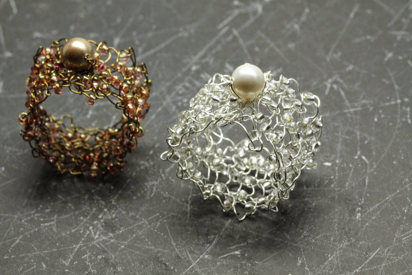 Angela Smith Jewellery knitted metal wire rings