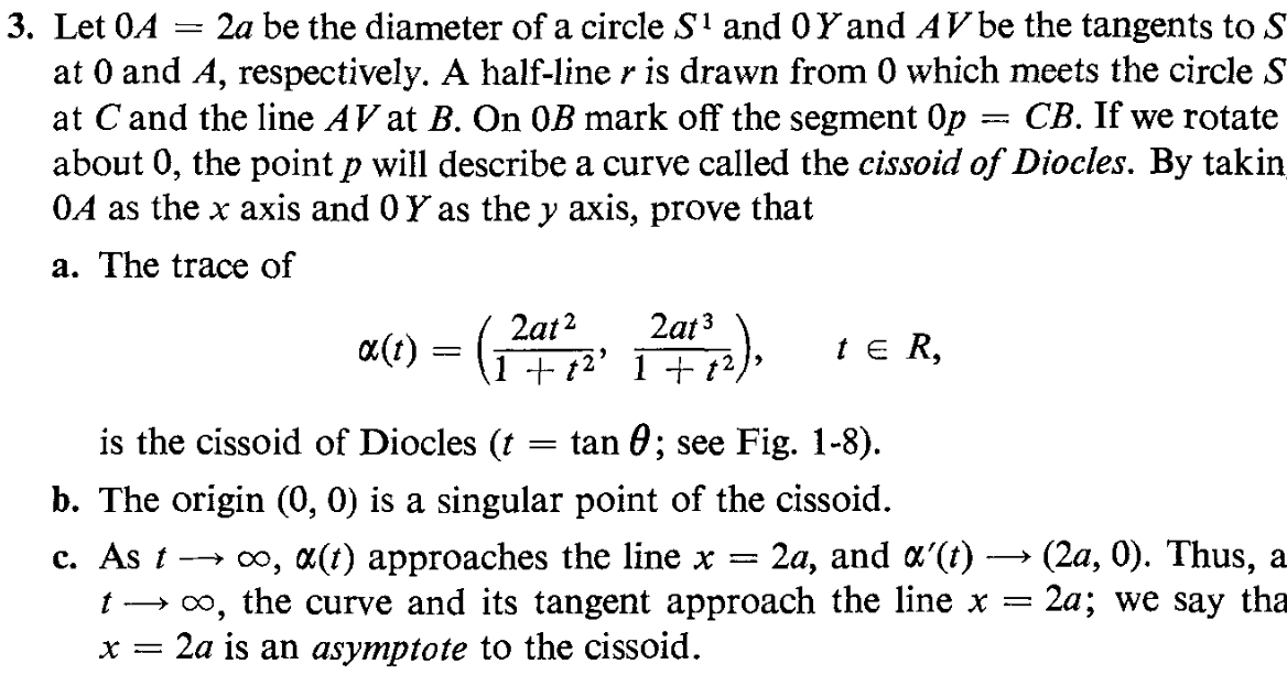 Andrew's Exercise Solutions Differential Geometry of Curves and Surfaces Chapter 1 Section 3