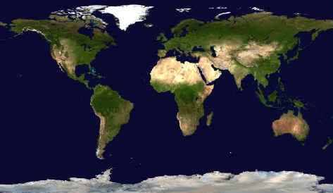 Dünya Haritaları: Dünya Haritası Uydu Görünümü