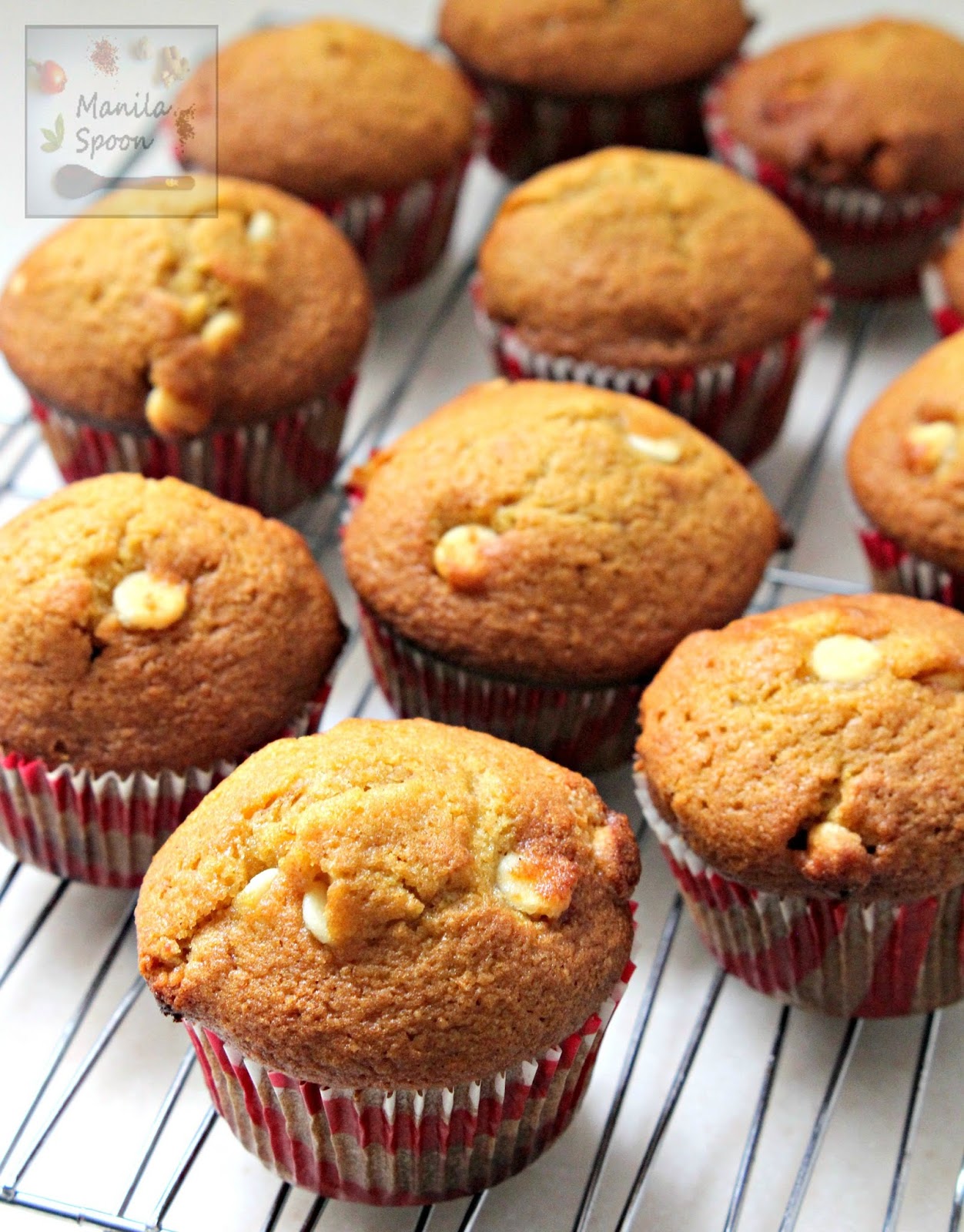 Use this as your basic formula for yummy Pumpkin Muffins! Add your favorite baking chips for extra deliciousness! | manilaspoon.com