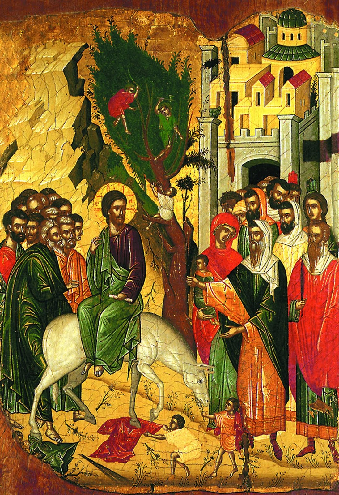 Pictor de Icoane: Icoana de Florii - Intrarea Domnului in Ierusalim