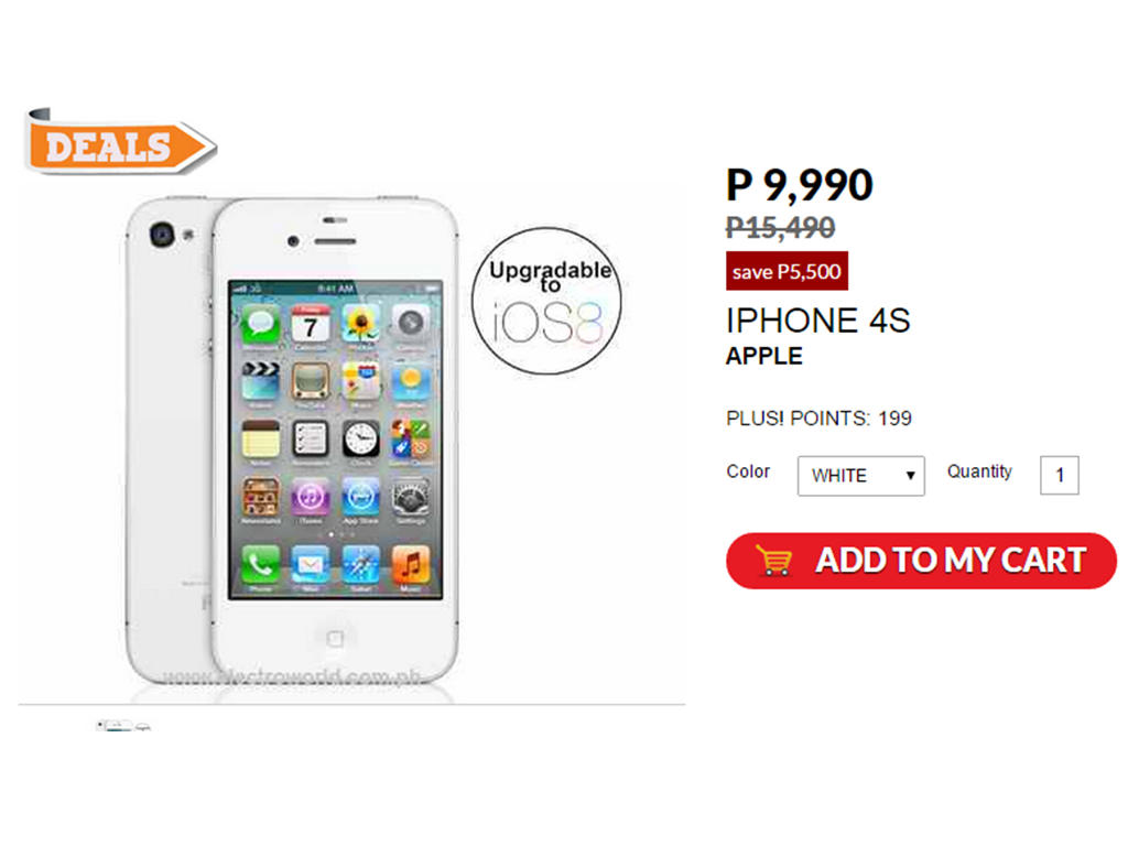 Sale Alert: Buy iPhone 4s For Only Php9,990 From Php15,490