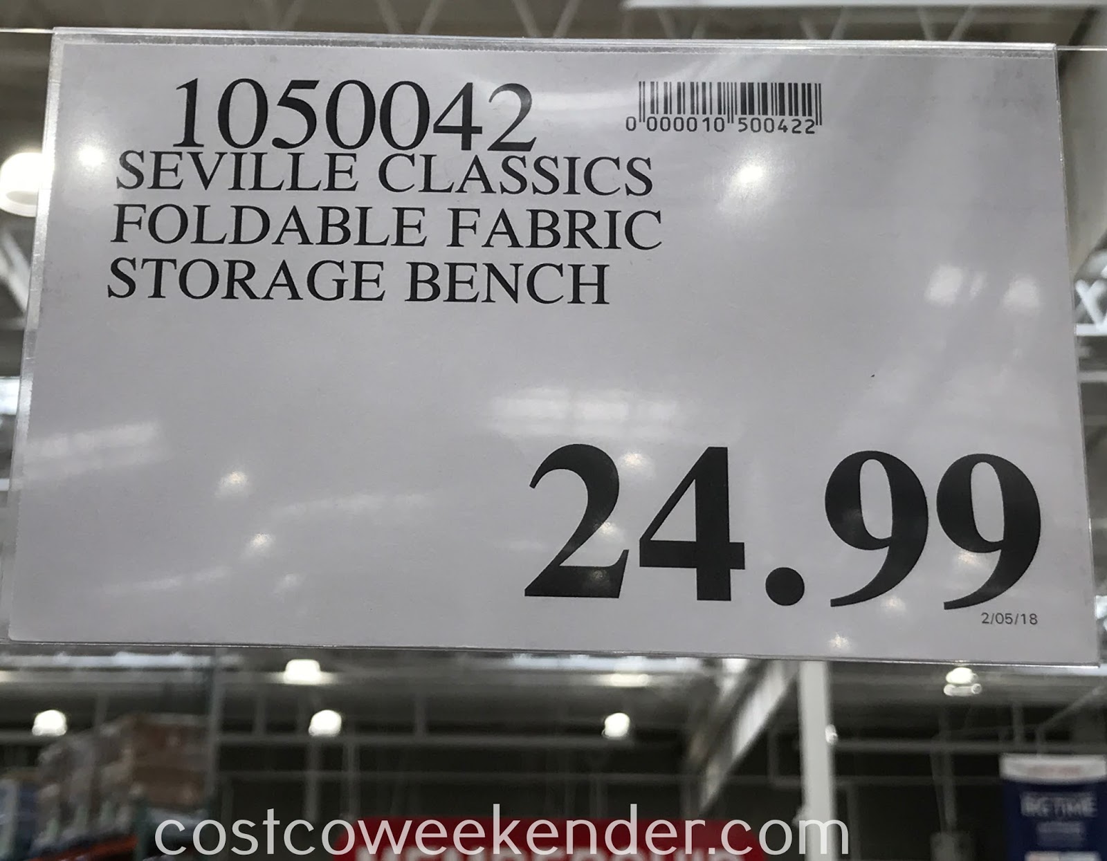 Seville Classics Foldable Fabric Storage Bench Costco Weekender