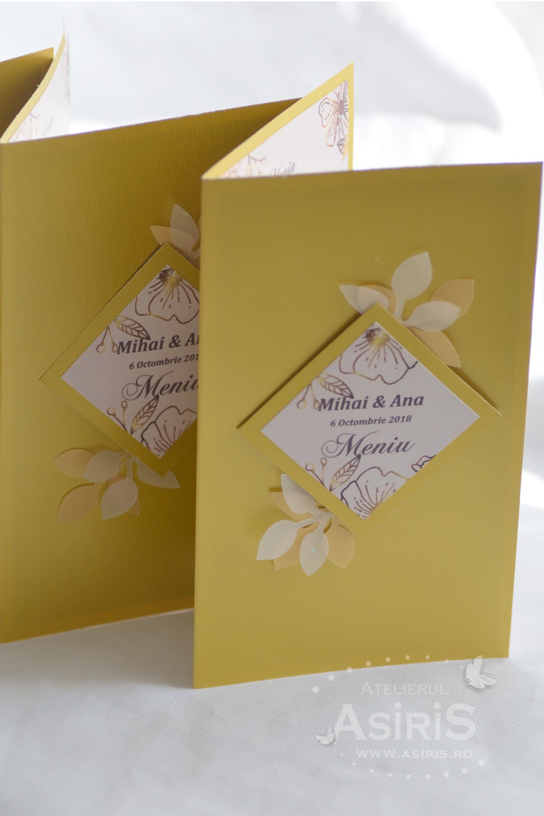 Papetarie Nunta Handmade Personalizata Meniuri Nunta Aurii Idei