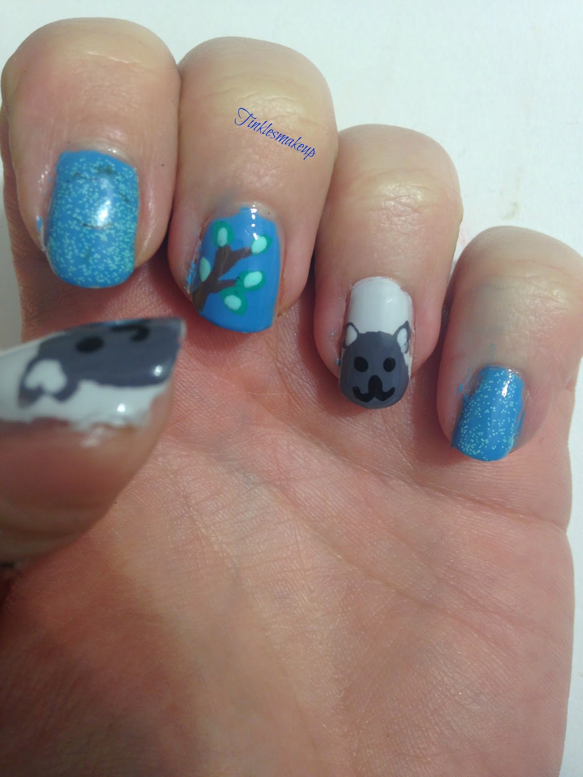 Tinklesmakeup Koala nail art
