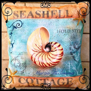 Seashell Nautilus su cuscino in cotone