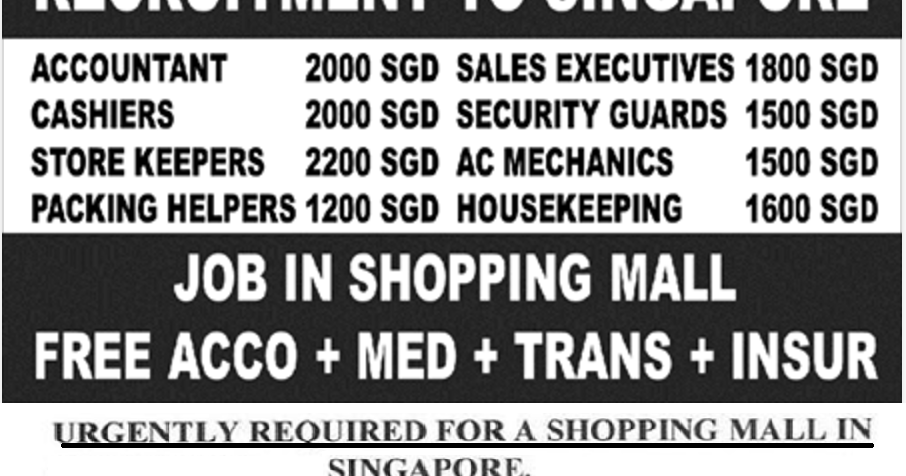 Cashier job vacancy in singapore Check for the latest available 18 Cashier Jobs openings in Singapore. Easily get hired for Jobs in Singapore. Top Jobs* Free Alerts funon.ml Cashier Jobs in Singapore Get these jobs in your inbox. Refine by; Salary. 3 To 5 Lakh (3) 6 To 8 Lakh (18) 9 To 12 Lakh (15) 13 To 16 Lakh (15) Location. Kuwait Urgent Vacancy For Railway.
