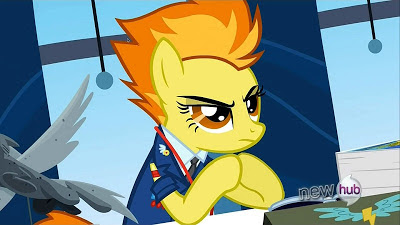 Spitfire at her desk