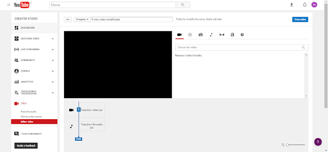 You Tube Video Editor screen-shot