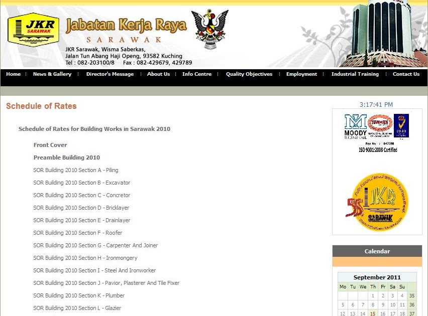 Jurukur bahan jkr sarawak schedule of rates