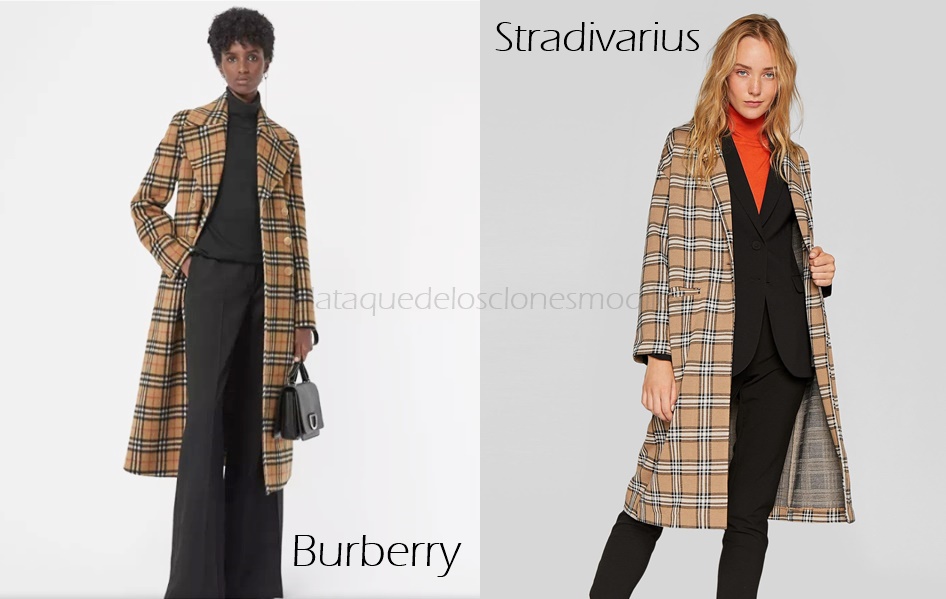 Decimal ir al trabajo zapatilla Clon abrigo cuadros Burberry, por Stradivarius