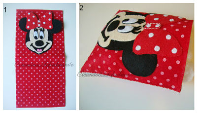 cosemos la carita de Minnie al cojin y lo cerramos